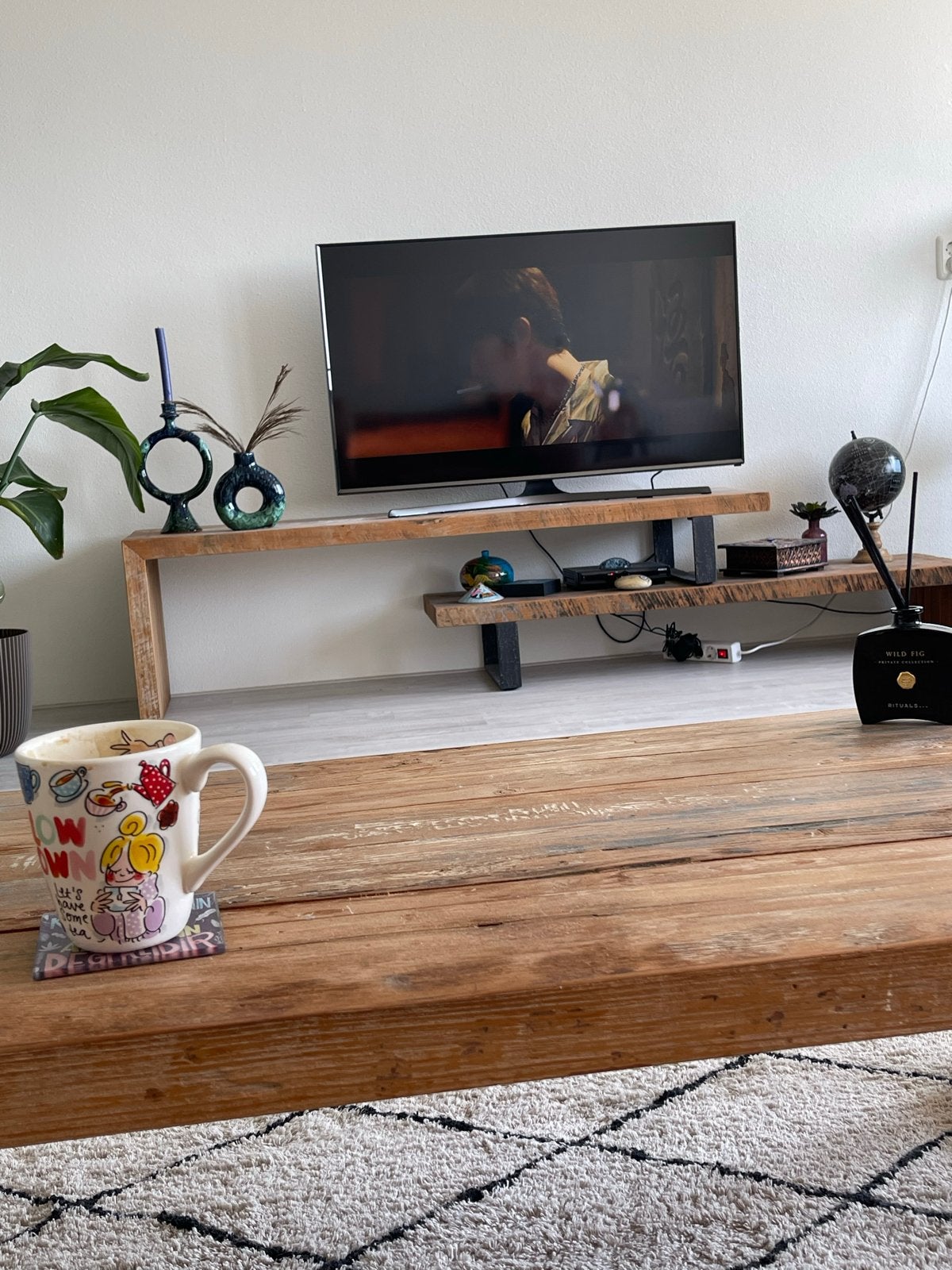 TV-meubel D-bodhi Indonesisch teak hout, Ophalen, Gebruikt, 150 tot 200 cm, Minder dan 100 cm