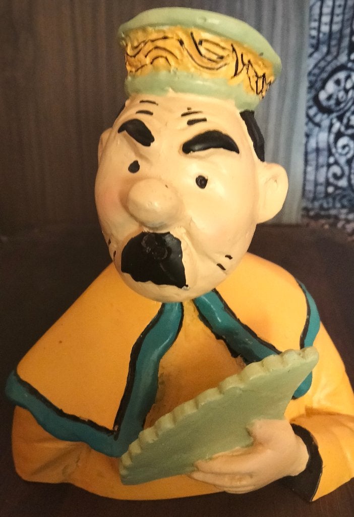Kuifje, Buste,Jansen als Mandarijn detective, Verzamelen, Ophalen of Verzenden, Kuifje, Zo goed als nieuw, Beeldje of Figuurtje