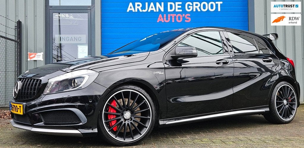 Mercedes-Benz A-klasse AMG 45 4MATIC Edition 1 Cruise Clima, Auto's, Mercedes-Benz, Automaat, Gebruikt, 4 cilinders, Zwart