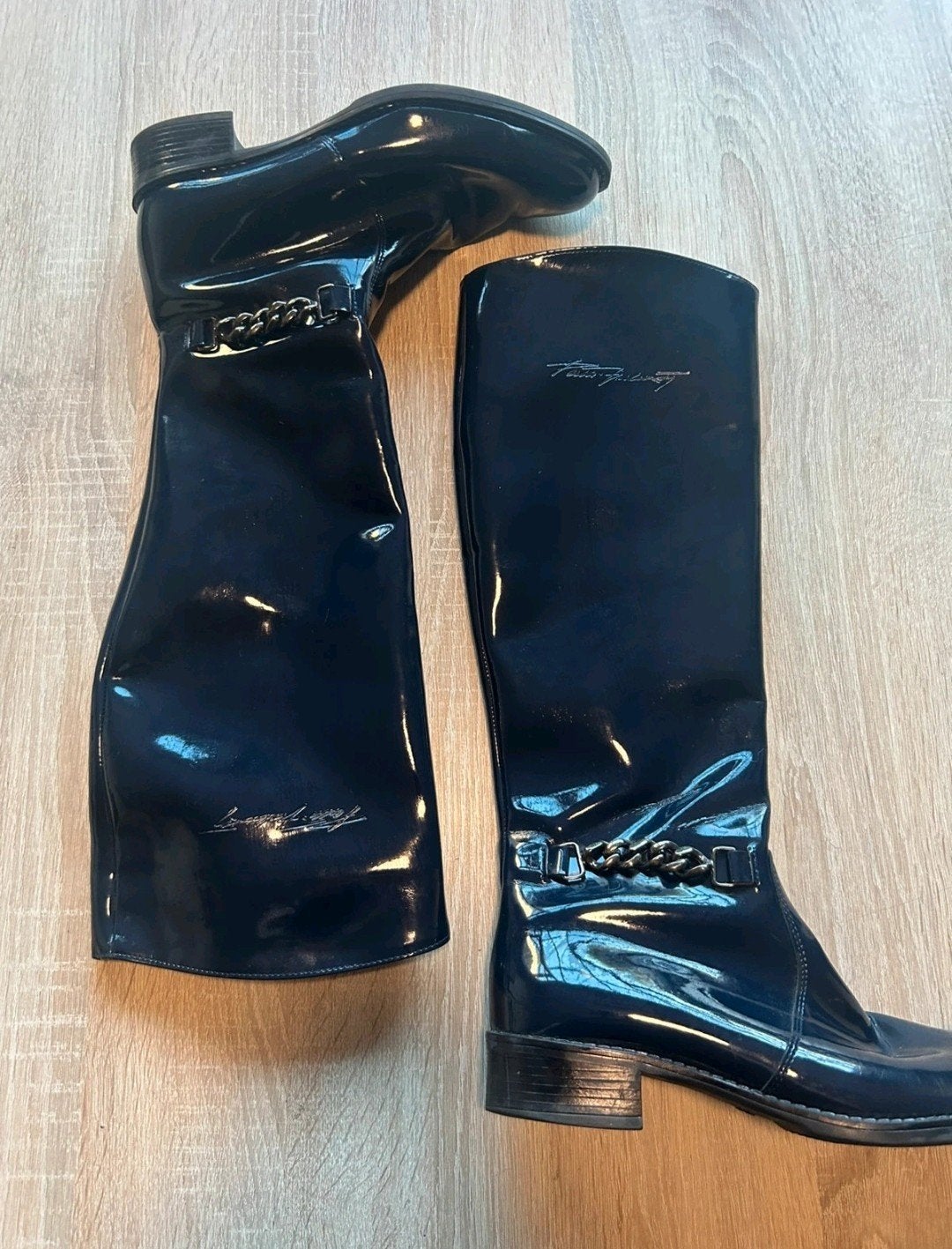 Perrti Palmroth latex laarzen navy blue maat 39, Hoge laarzen, Blauw, Perrti Palmroth, Ophalen of Verzenden
