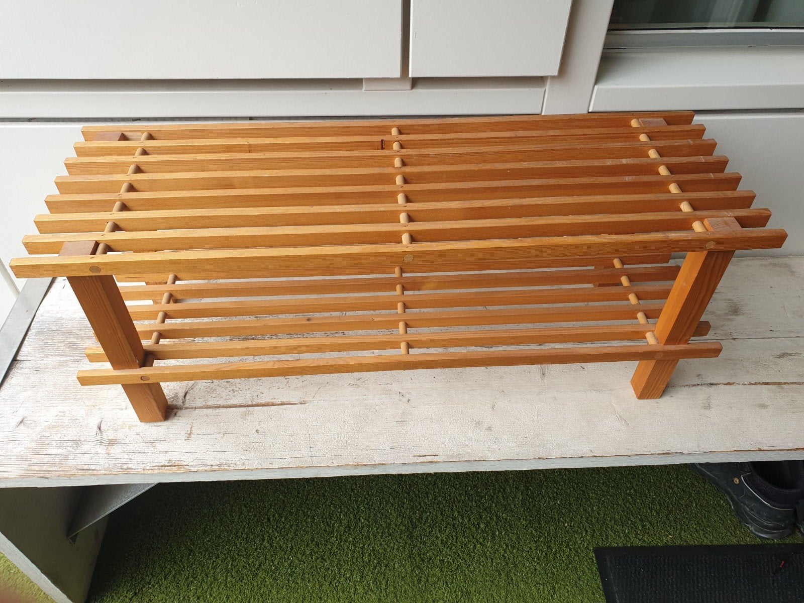 Te koop schoenenrek, Ophalen