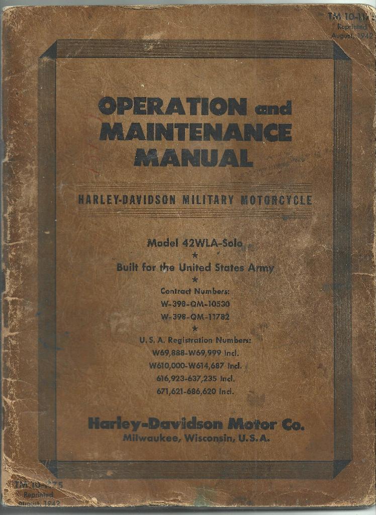 Harley Davidson WLA manual 1942 motor militair, Motoren, Verzenden, Harley-Davidson of Buell
