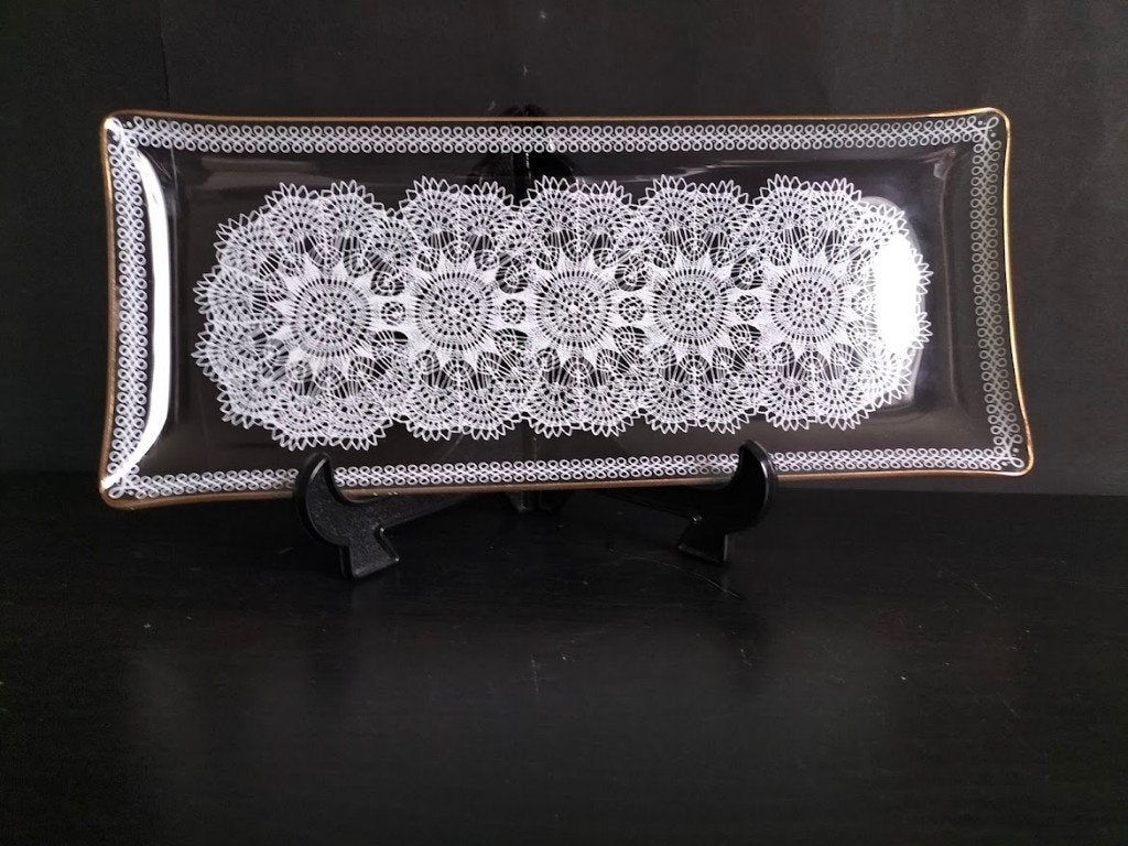 Vintage glazen cake schaal., Ophalen of Verzenden, Overige stijlen, Glas, Schaal of Schalen
