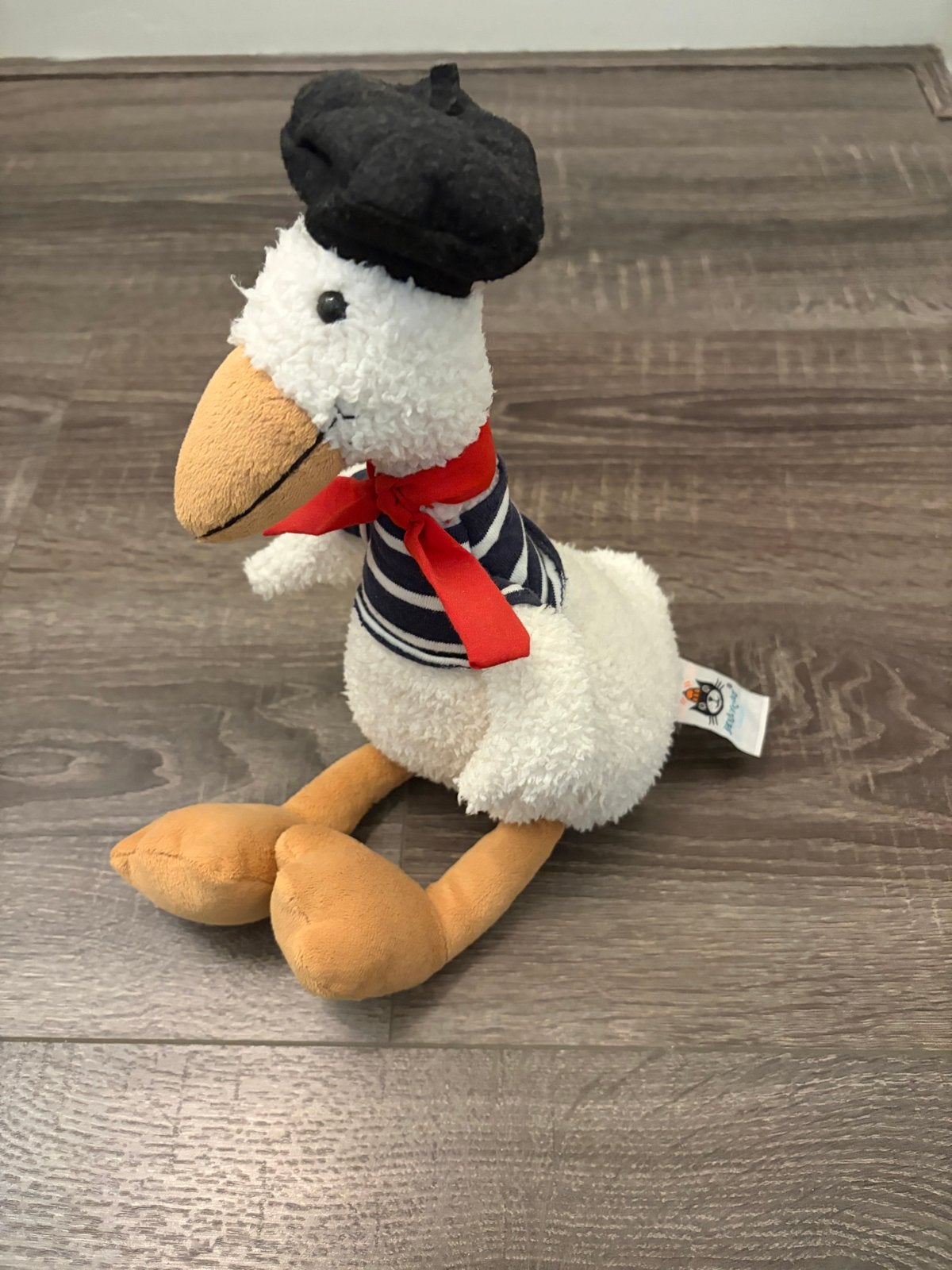 Jellycat retired eend in matrozenpakje met baret Gaston Duck, Jellycat, Overige typen, Ophalen of Verzenden, Zo goed als nieuw
