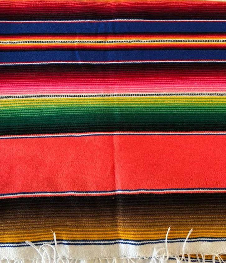 Mexicaanse deken 115 x 200 cm - 100% katoen, Meerkleurig, Nieuw, Ophalen of Verzenden, Oosters