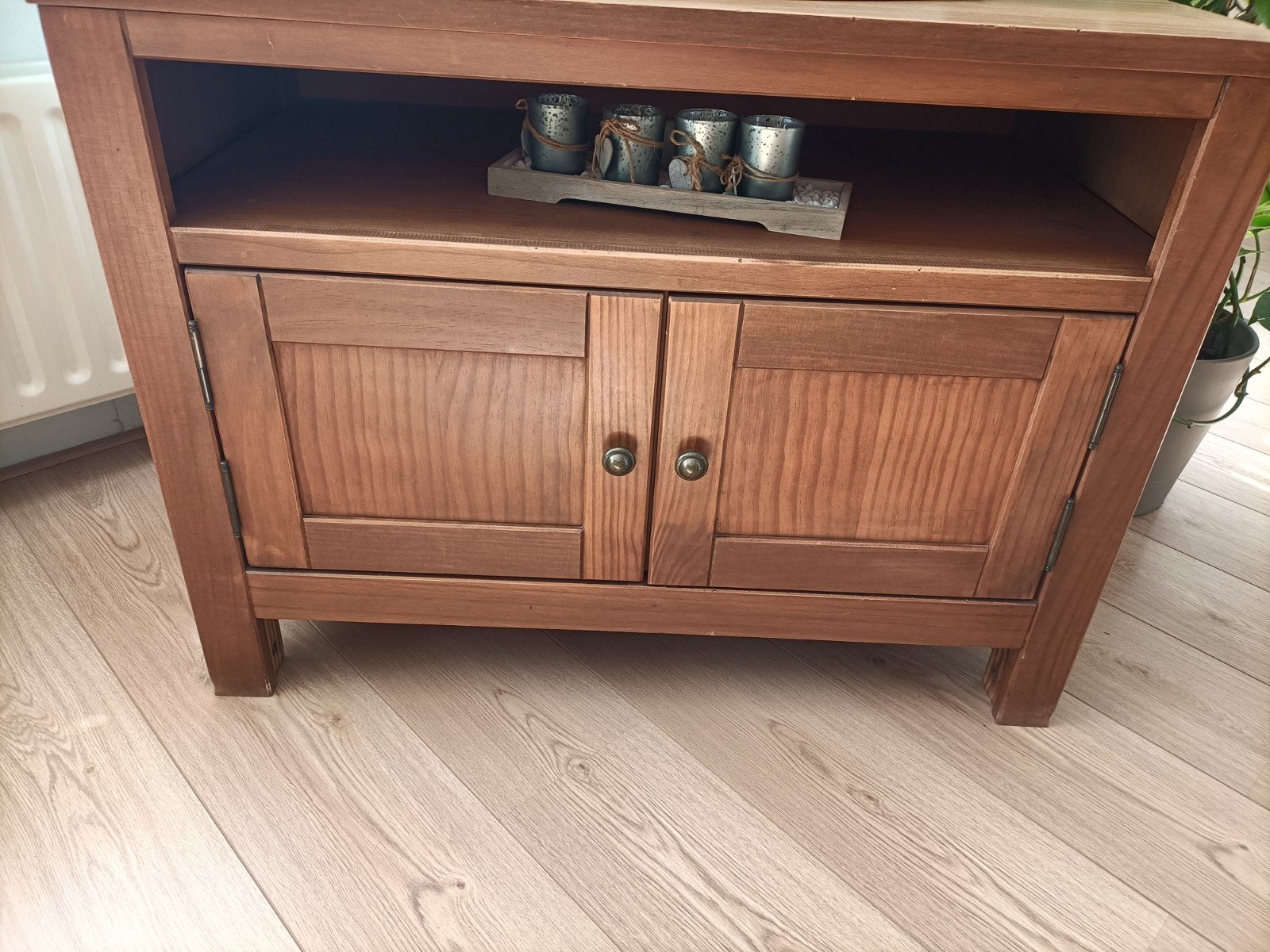 tv kast     klein, Ophalen, Gebruikt, Teakhout, 50 tot 100 cm