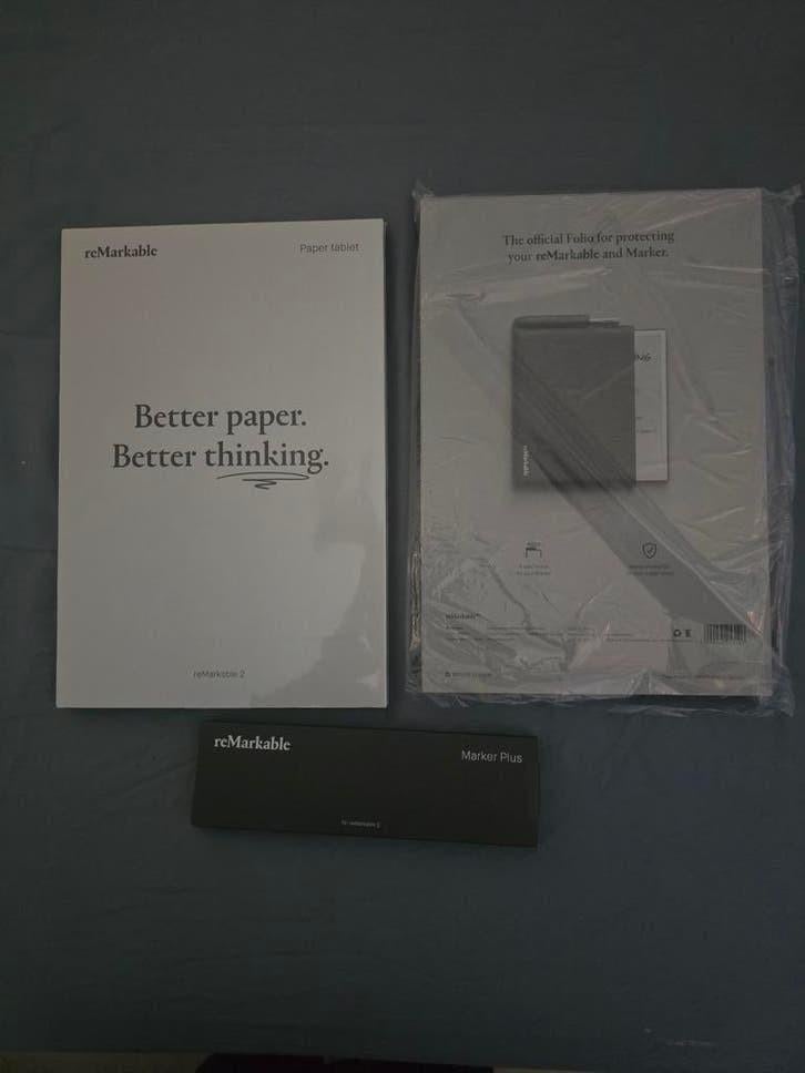 Nieuwe Remarkable 2 + Folio Cover + Marker Plus, Nieuw, Ophalen of Verzenden, 10 inch of meer, Remarkable
