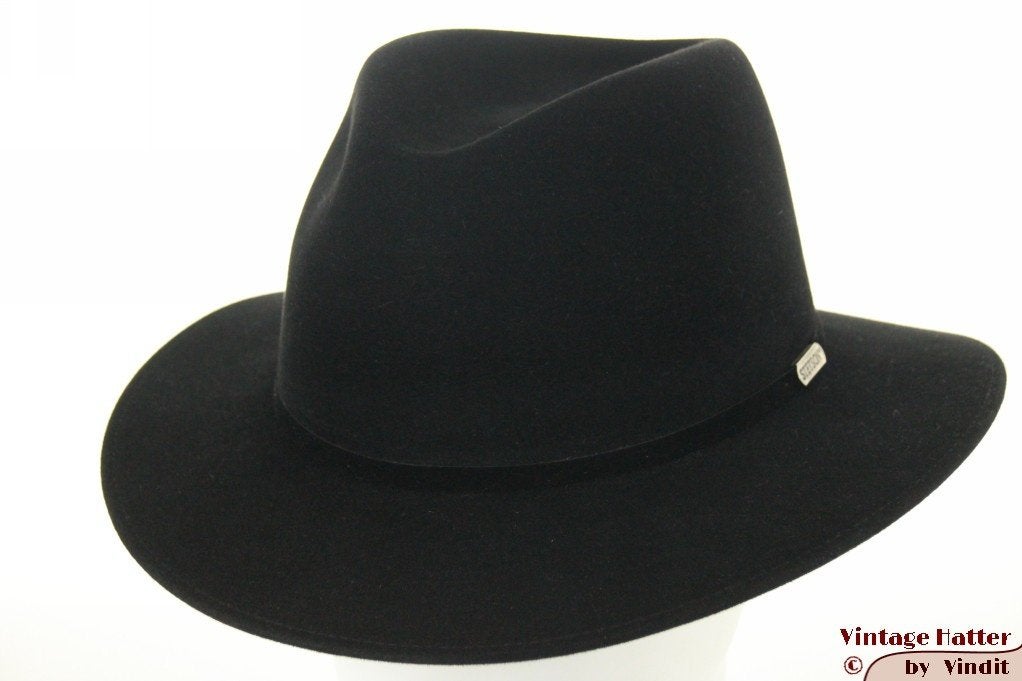 Outdoor gleufhoed Stetson zwart geborsteld vilt 61 =XL nieuw, Kleding | Heren, Hoeden en Petten, 60 cm (XL, 7½ inch) of meer, Stetson