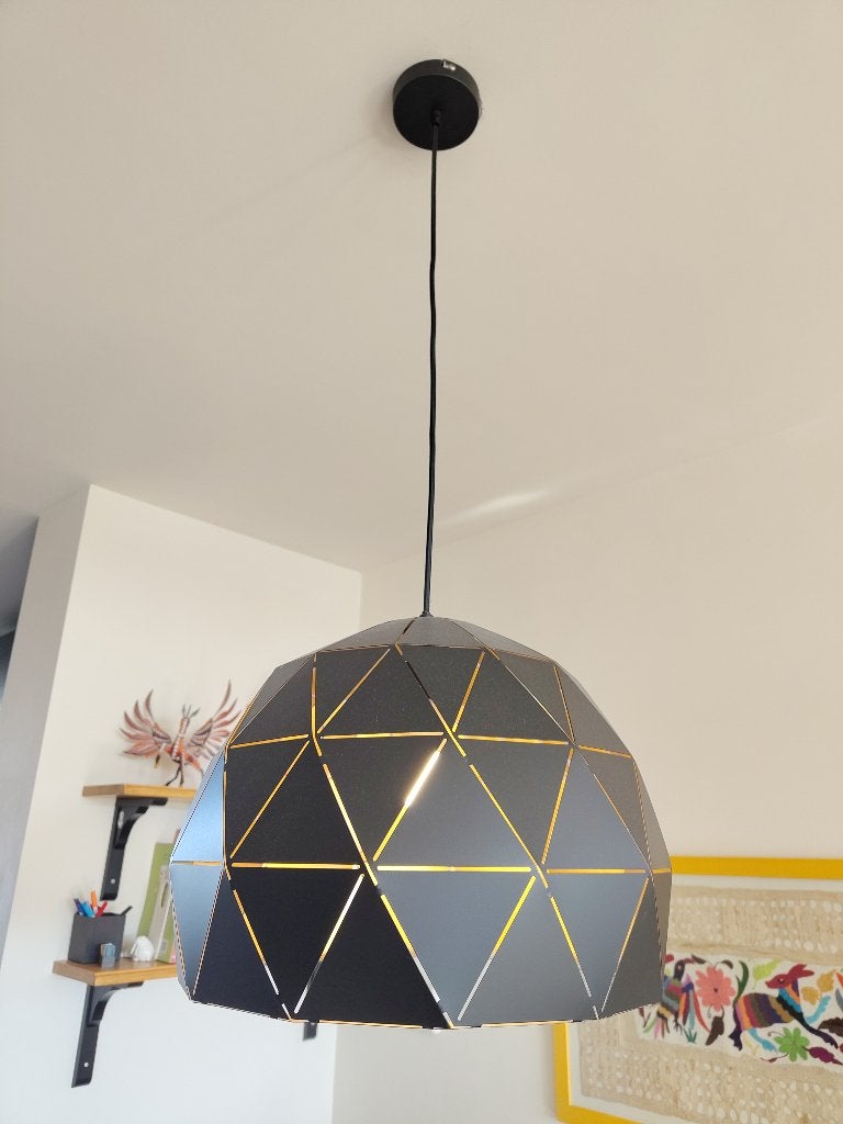Hanglamp zwart Ø40 cm, Huis en Inrichting, Ophalen, E27 (groot), Zo goed als nieuw, Metaal