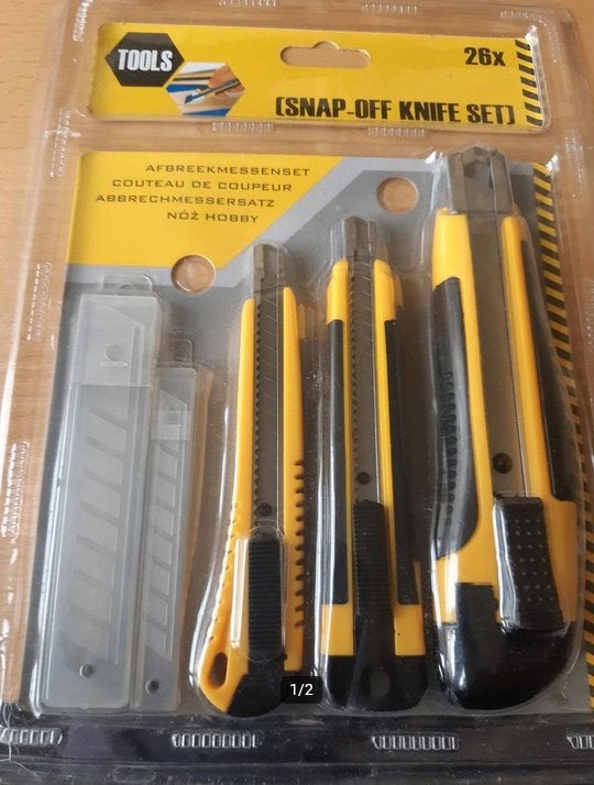 Afbreekmessen kompleet set nieuw, Doe-het-zelf en Verbouw, Gereedschap | Handgereedschap, Ophalen of Verzenden, Nieuw, Snijgereedschap