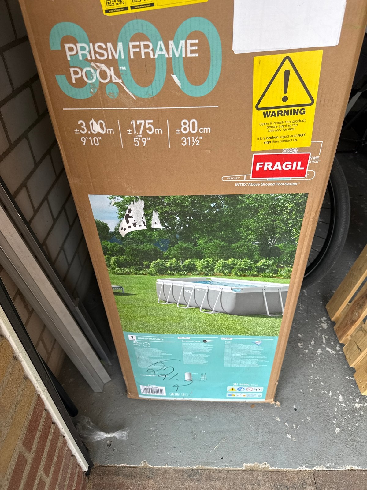 Intex Prism Frame Zwembad 3.00m x 1.75m x 0.80m, Ophalen, 200 tot 300 cm, 80 tot 120 cm, Nieuw
