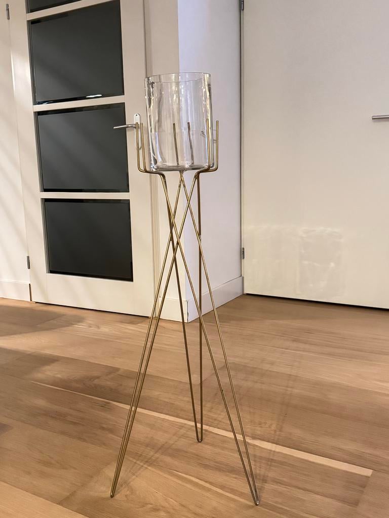 Vaashouder goud, Huis en Inrichting, Woonaccessoires | Vazen, Ophalen, Overige materialen, Gebruikt, Overige kleuren