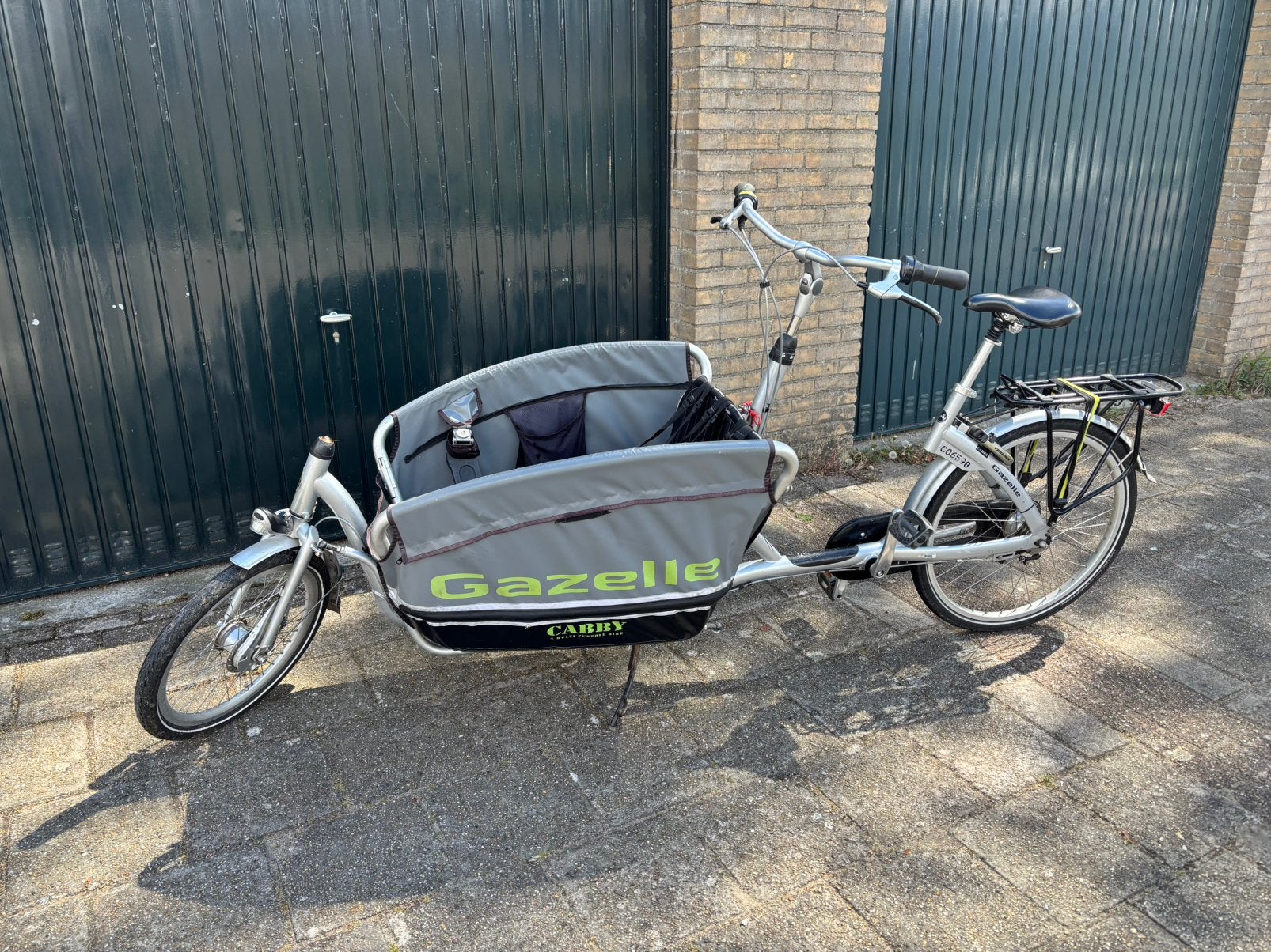 Gazelle Cabby bakfiets, Ophalen, Gebruikt, 3 kinderen, Opvouwbaar