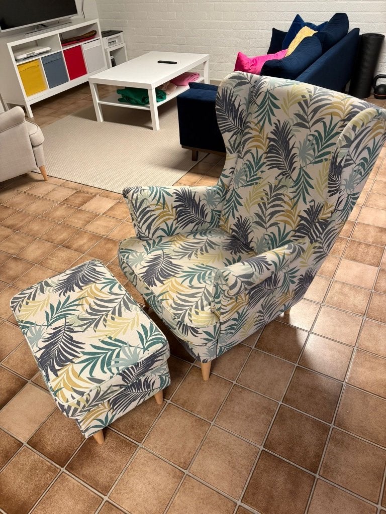 IKEA Strandmon fauteuil, Huis en Inrichting, Fauteuils, Ophalen, Zo goed als nieuw, 75 tot 100 cm, 50 tot 75 cm
