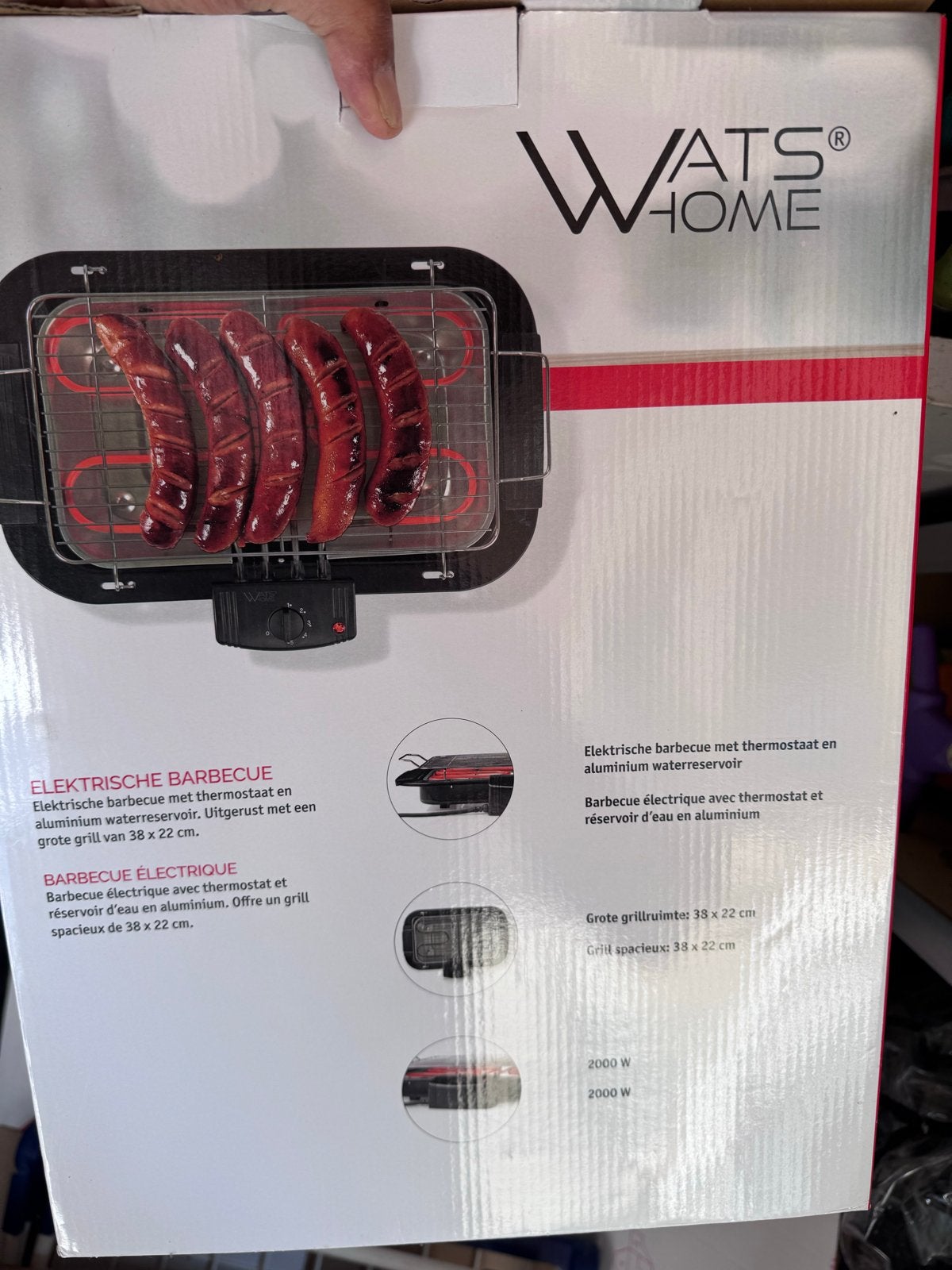 WATS HOME Elektrische Barbecue - Zo goed als nieuw, Tuin en Terras, Elektrische barbecues, Ophalen of Verzenden, Zo goed als nieuw