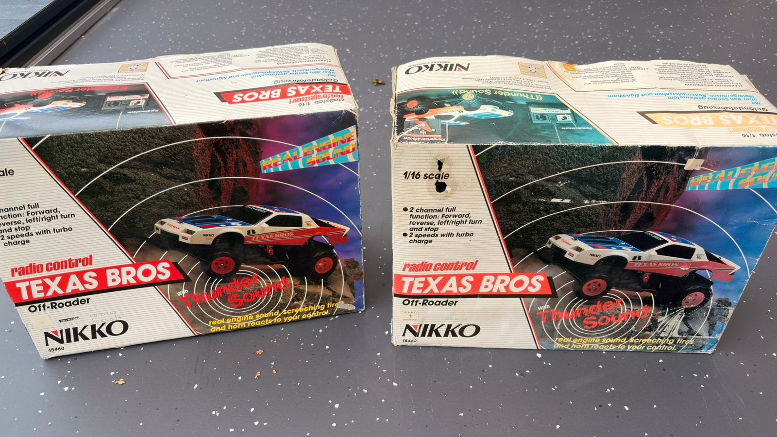 2x Vintage Nikko Texas Bros RC Auto Werkend Originele dozen, Hobby en Vrije tijd, Ophalen, Gebruikt, Overige schalen, Auto offroad