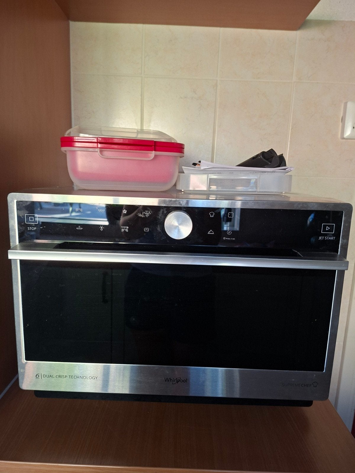 Whirlpool Combi magnetron met crisp functie, Ophalen, Stoom, Minder dan 45 cm