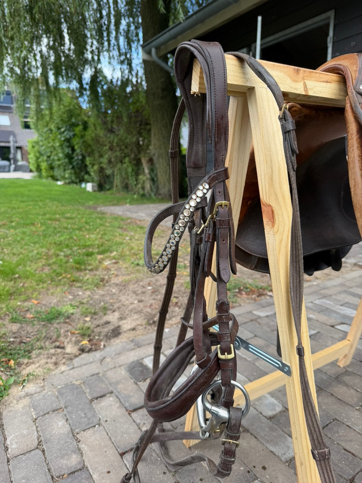 Hoofdstel bruin Cob, Dieren en Toebehoren, Paarden en Pony's | Hoofdstellen en Tuigage, Ophalen of Verzenden, Zo goed als nieuw