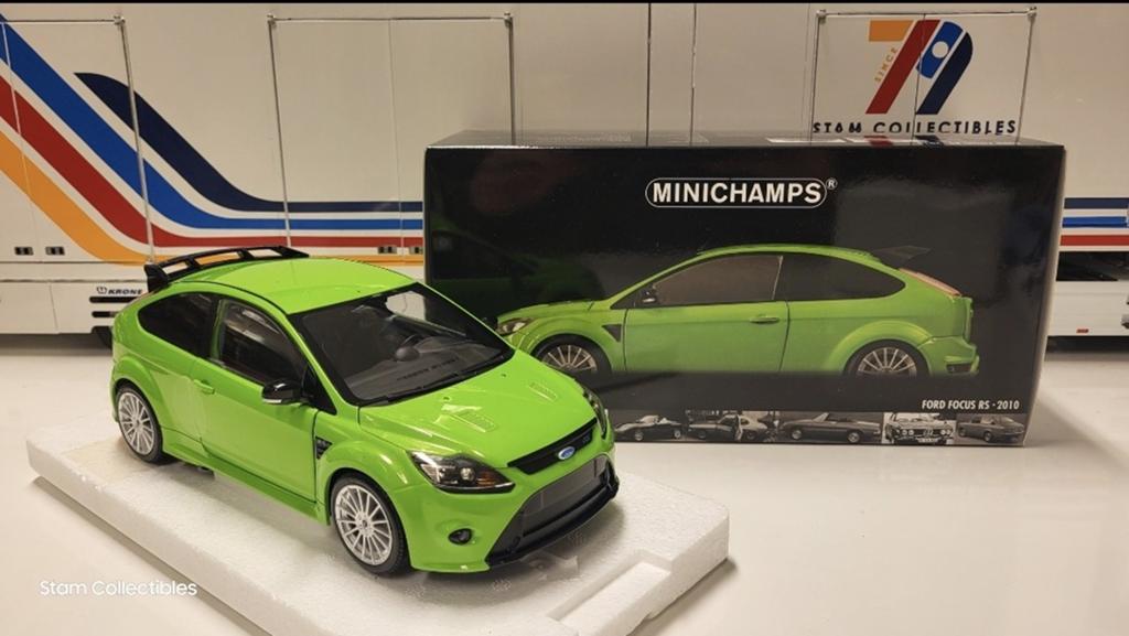 Minichamps Ford Focus RS Green Metallic - 2010, Hobby en Vrije tijd, Modelauto's | 1:18, Auto, Ophalen of Verzenden, Zo goed als nieuw