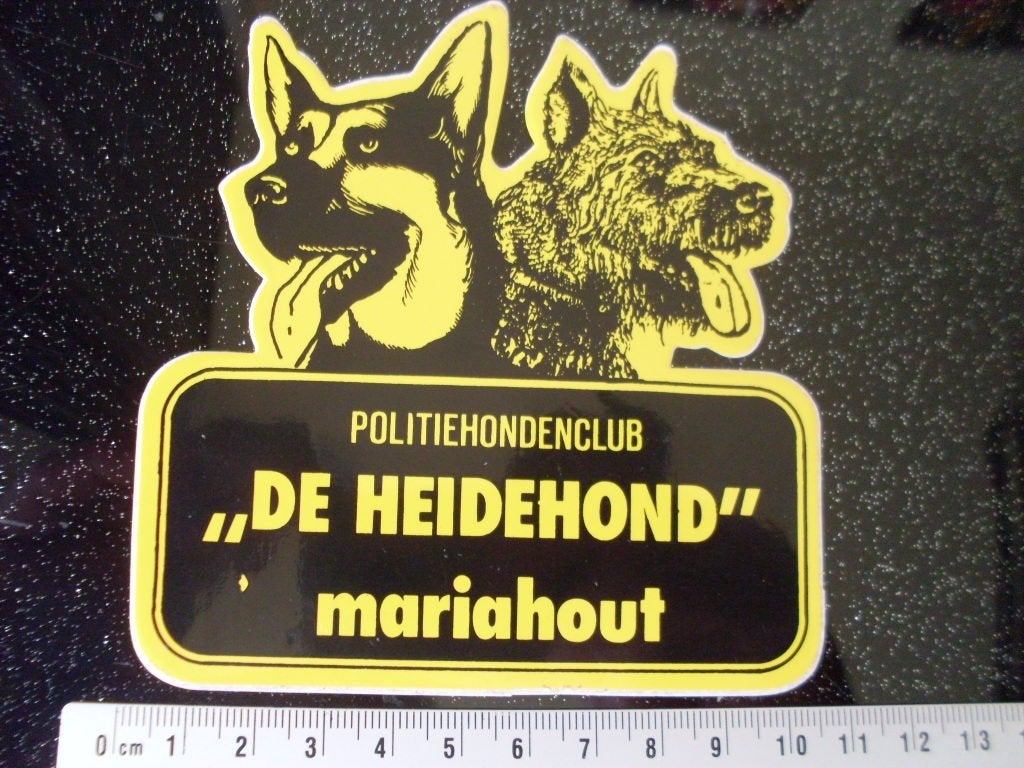 sticker politie honden club de heidehond mariahout phc phv, Verzenden, Zo goed als nieuw, Bedrijf of Vereniging