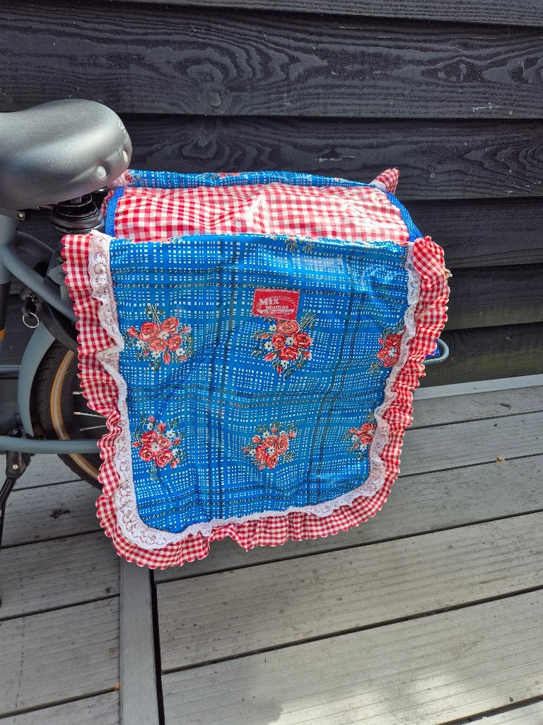 Waterdichte fietstas met vrolijke bloemenprint, Ophalen, Gebruikt, Overige merken