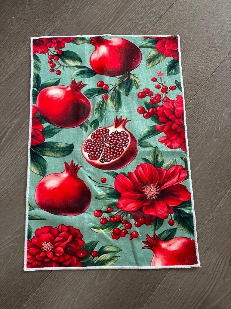 Granaatappel bloemen keuken/gastendoek, Ophalen of Verzenden, Nieuw, Rood, Theedoek of Handdoek