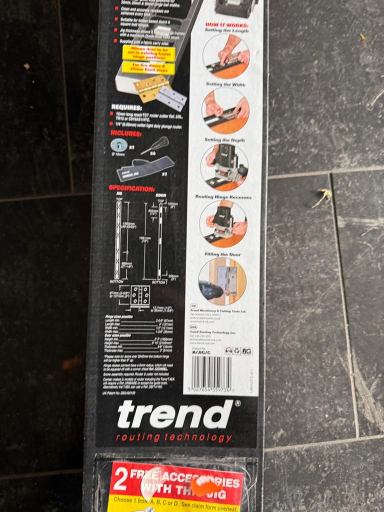 Trend H/JIG/C Scharnierfreesmal voor deuren, Doe-het-zelf en Verbouw, Gereedschap | Handgereedschap, Ophalen, Nieuw