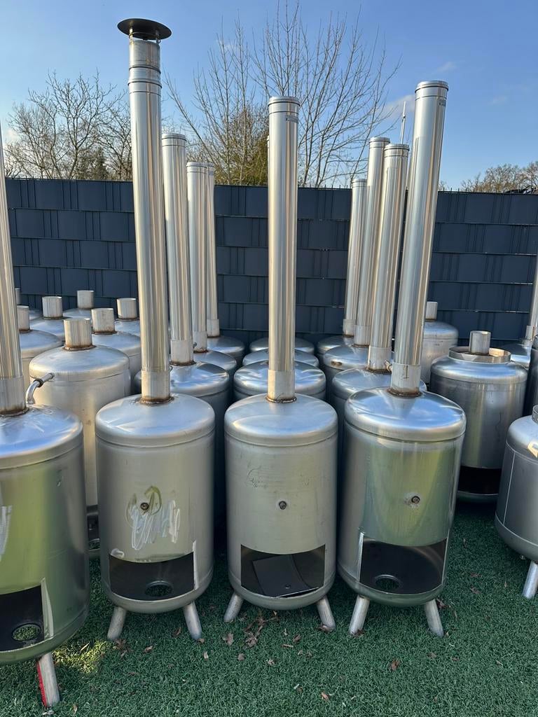 Robuuste houtgestookte RVS zwembadkachel-hoog rendement!, Tuin en Terras, Zwembad-toebehoren, Zo goed als nieuw, Verwarming, Ophalen of Verzenden