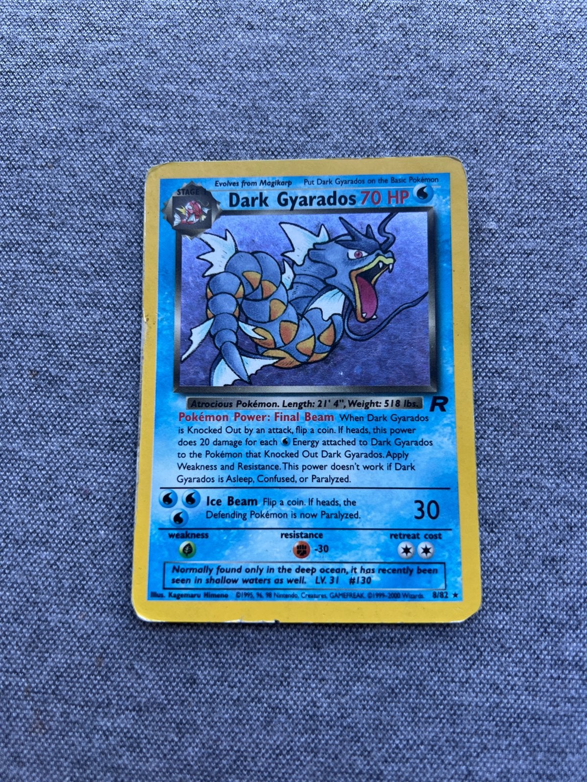 Pokémon kaart - Dark Gyarados 8/82 - Holo, Ophalen of Verzenden, Zo goed als nieuw