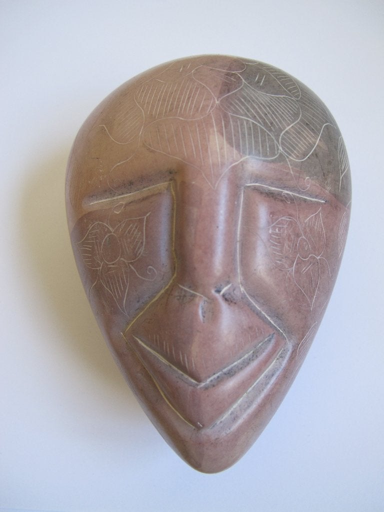 Fairtrade beeldje – handgemaakt gezichtsmasker – gips, Ophalen of Verzenden, Zo goed als nieuw, Overige typen