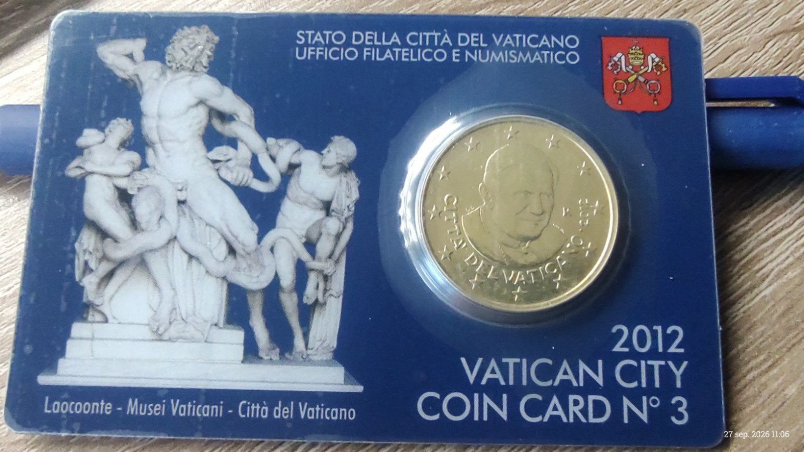 Vaticaanstad 2012 50 Eurocent Coin Card N 3, Ophalen of Verzenden, Vaticaanstad, 50 cent, Losse munt
