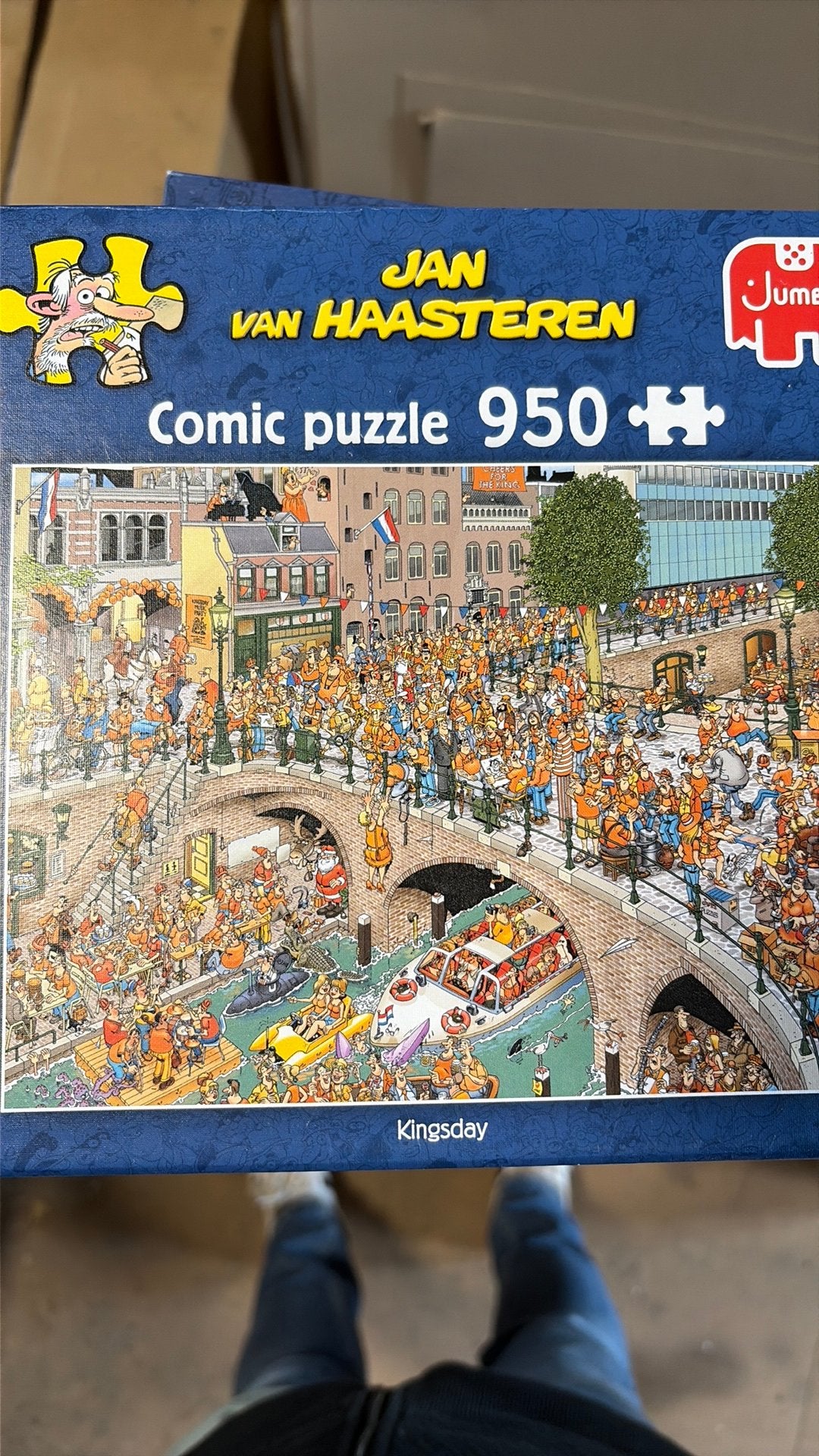 Jan van Haasteren kingsday 950, Hobby en Vrije tijd, Denksport en Puzzels, Ophalen of Verzenden, 500 t/m 1500 stukjes, Zo goed als nieuw