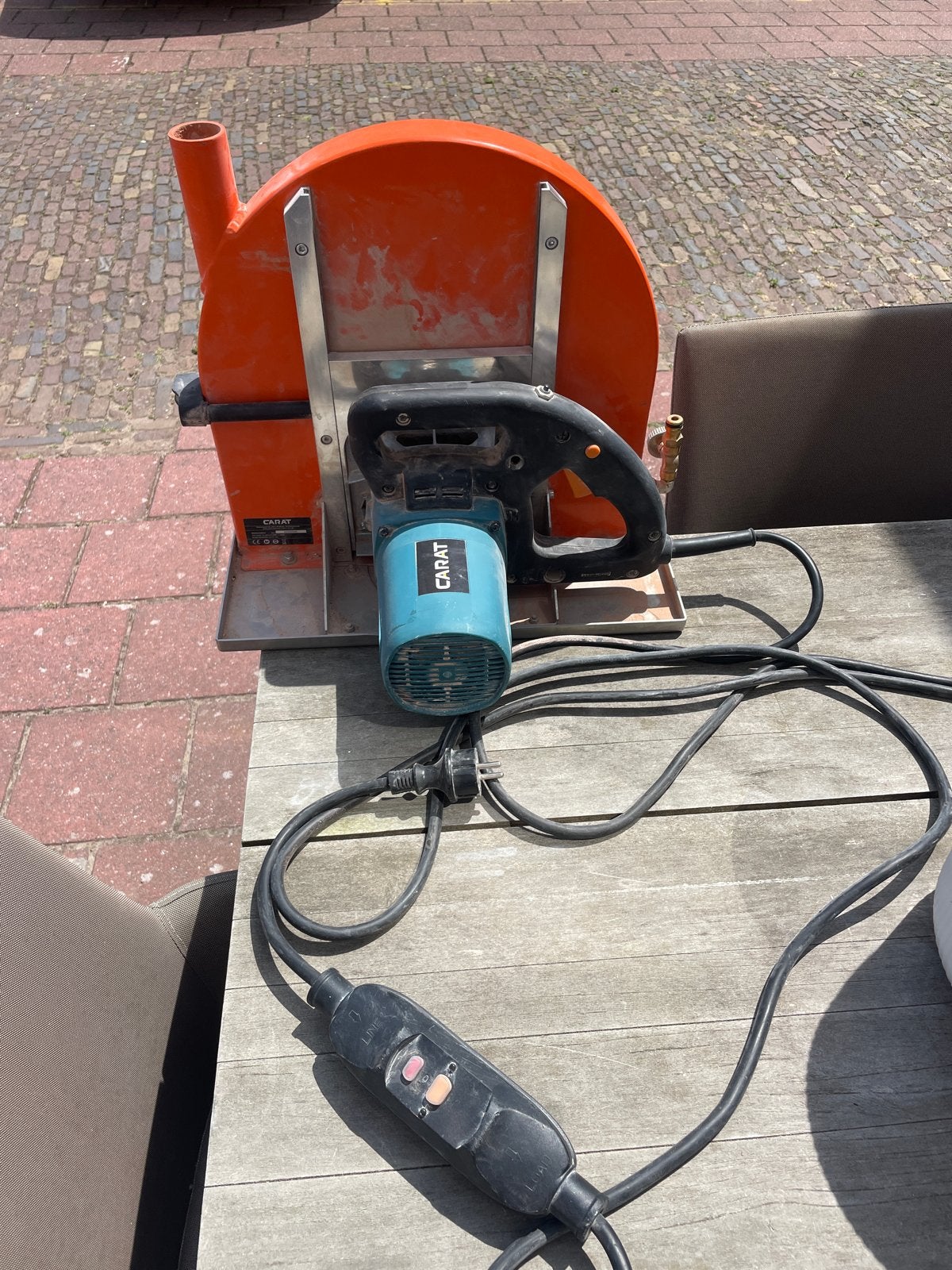 Carat MZW3500BLS Tegelzaag/Steenzaag - Krachtig & Betrouwbaa, Ophalen, Gebruikt, 70 mm of meer, Overige typen