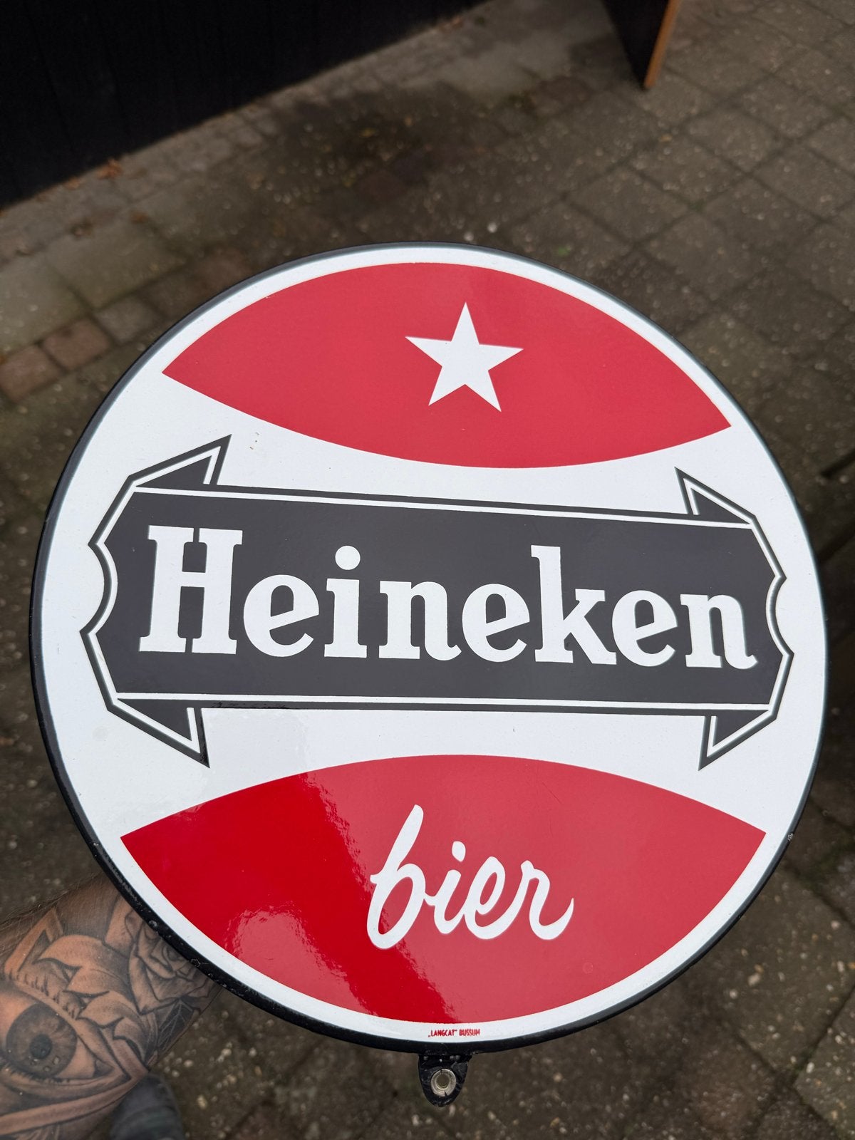 Vintage Heineken Bier Emaille Reclamebord, Ophalen of Verzenden