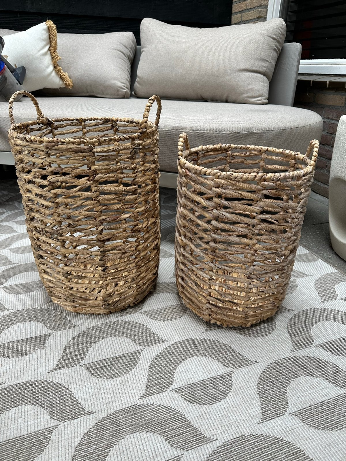 Set van 2 rotan manden - Ideaal voor opbergen, Gebruikt, Mand, Rond, Ophalen of Verzenden