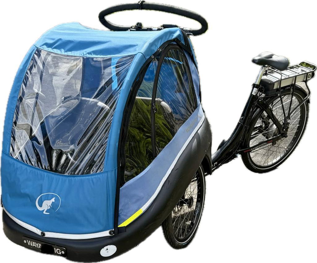 Winther Kangaroo Luxe - Elektrische bakfiets, Fietsen en Brommers, 4 kinderen of meer, Gebruikt, Huif, Schijfrem