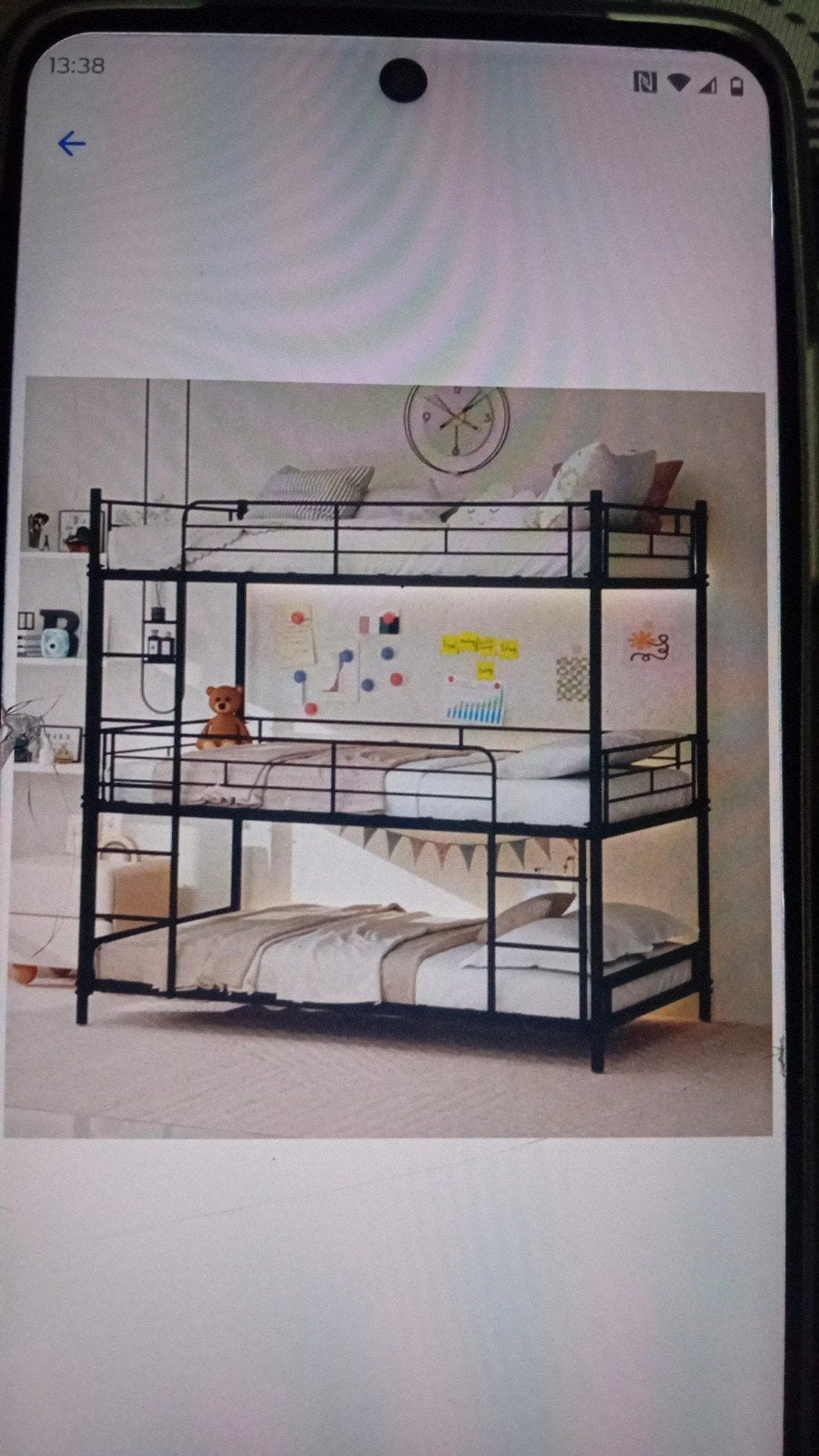 Stapelbed voor 3 personen - Zwart metaal, Huis en Inrichting, Ophalen of Verzenden
