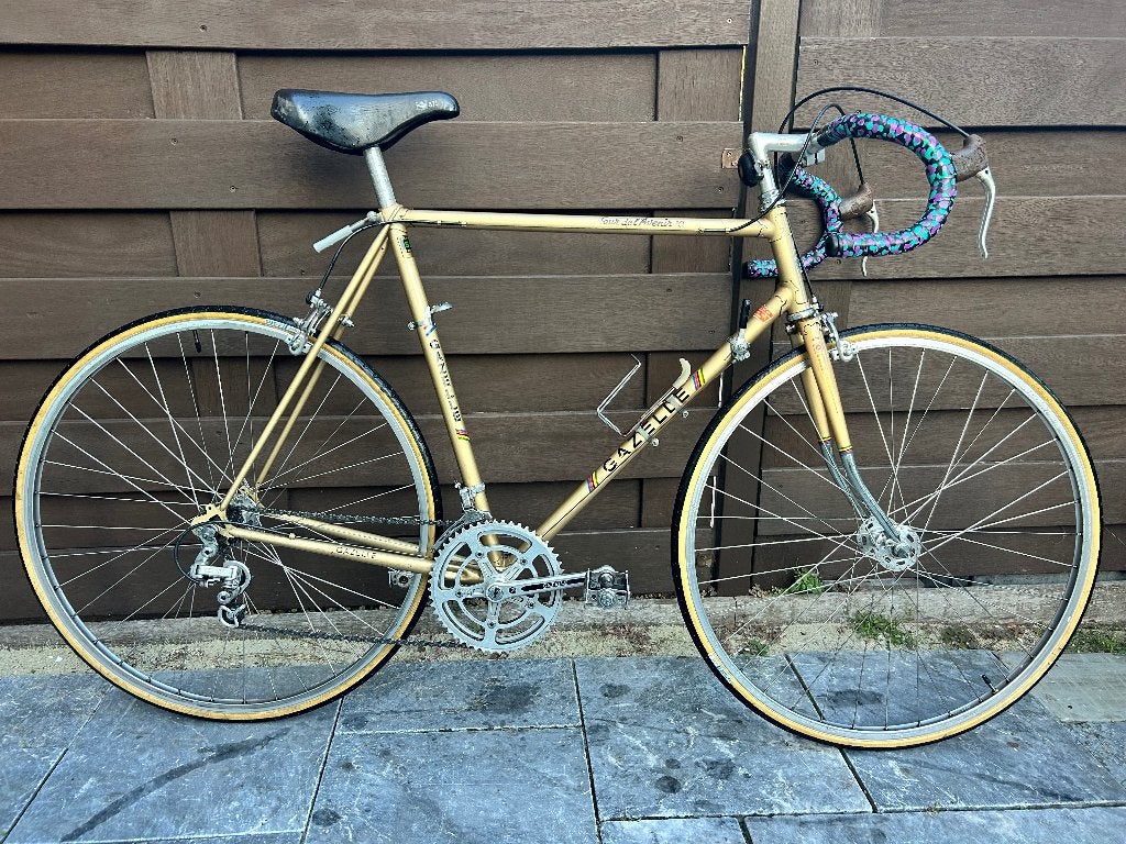 Vintage Gazelle Tour de l'Avenir (1979) – Goud, Fietsen en Brommers, Ophalen, 28 inch, Gebruikt, Velgrem