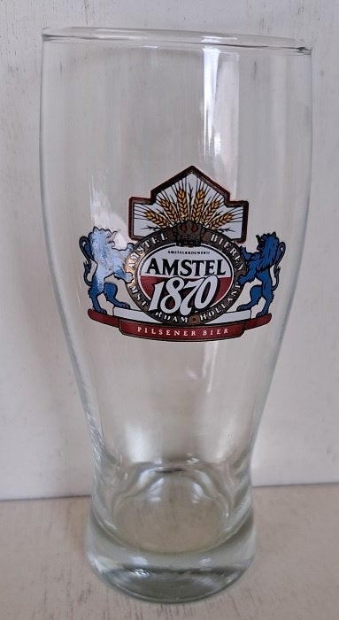 Amstel 1870 Bierglas op dikke voet, Ophalen of Verzenden, Gebruikt, Glas of Glazen, Amstel