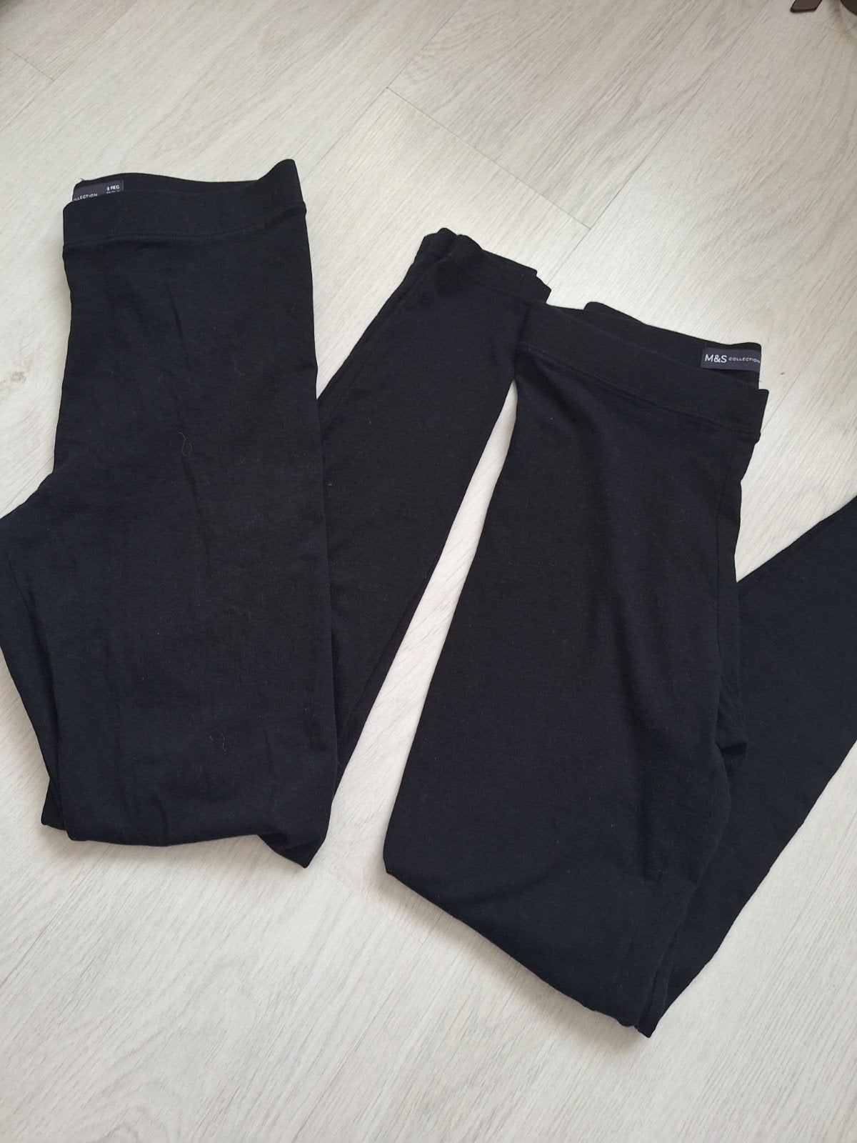 3x zwarte legging van katoen maat XS 34 2x marks & spencer, Legging, Maat 36/38 (S), Verzenden, Zwart
