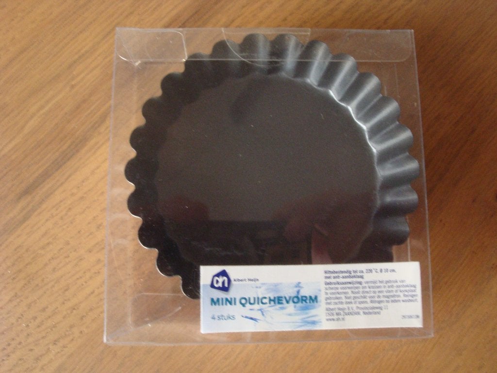 Set van 4 mini quichevormen taartvormen nieuw in verpakking, Ophalen of Verzenden, Nieuw, Taarten, Bakvorm