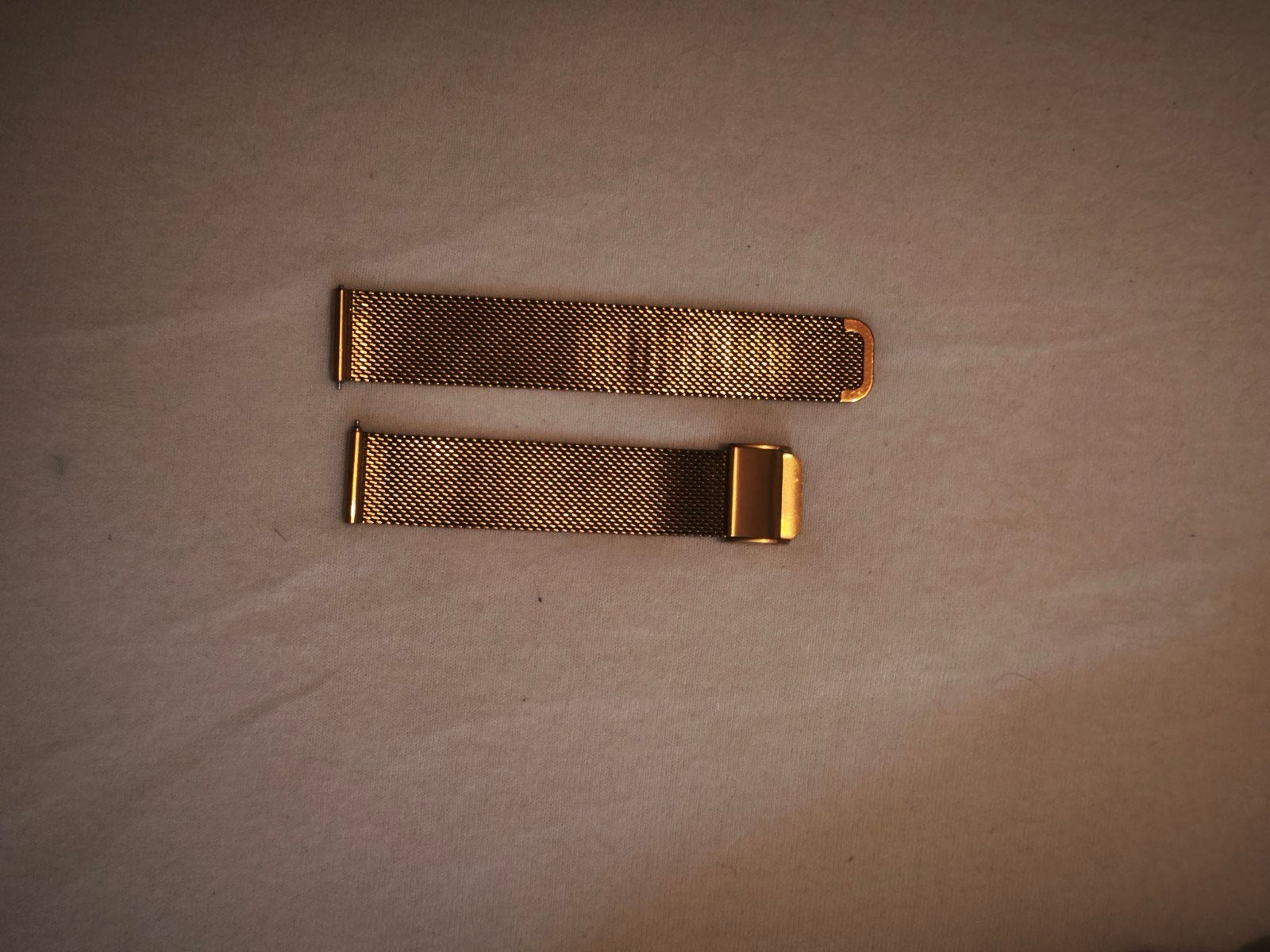Milanese bandje goud 18 mm quick release, Ophalen of Verzenden, Zo goed als nieuw, Android