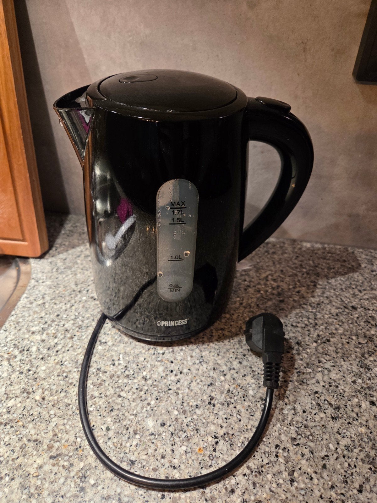 Princess Waterkoker Zwart 1.7L, 1 tot 2 liter, Ophalen, Zo goed als nieuw