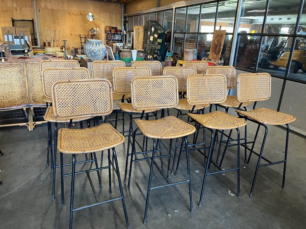 12 Satelliet Barkrukken Ibiza/Boho/Botanisch(Binnen/Buiten), Ophalen, 5 krukken of meer, Met voetsteun, 60 tot 90 cm