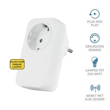 KlikAanKlikUit ACD-200 Stekkerdoos met Dimmer, Wit, Overige merken, Kunststof, Ophalen of Verzenden