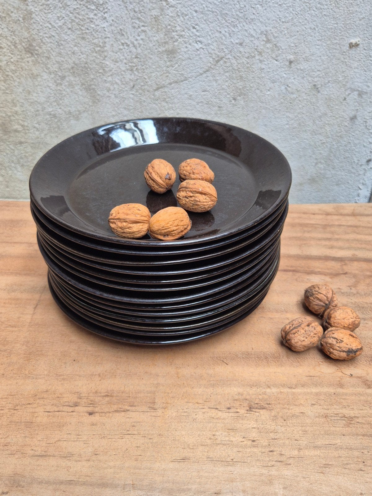 Vintage Arabia Finland Lunch Diner Borden - Kilta / Zwart, Ophalen of Verzenden