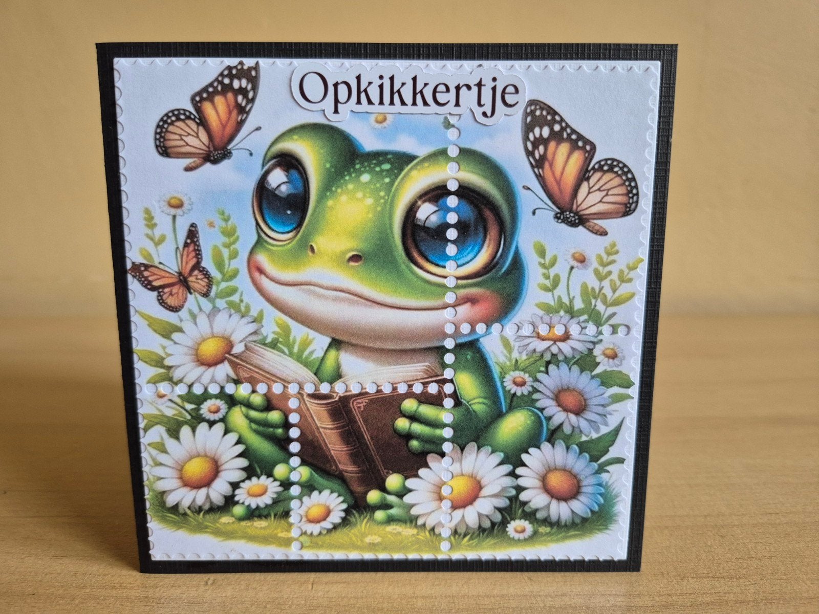 329a) zelfgemaakte kaart- postzegel (opkikkertje), Ophalen of Verzenden, Nieuw