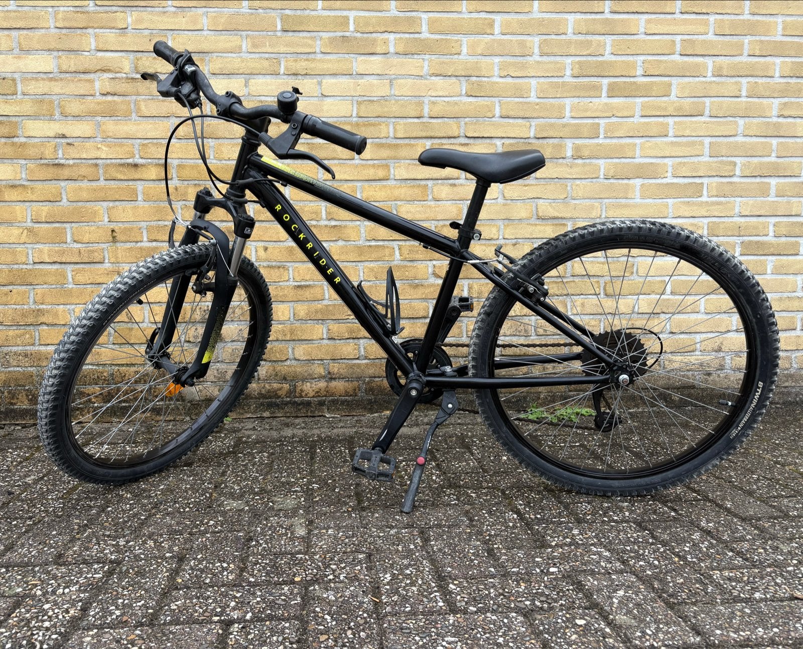 Rockrider mountainbike, 24 inch zwart, Gebruikt, Hardtail, Velgrem, Ophalen