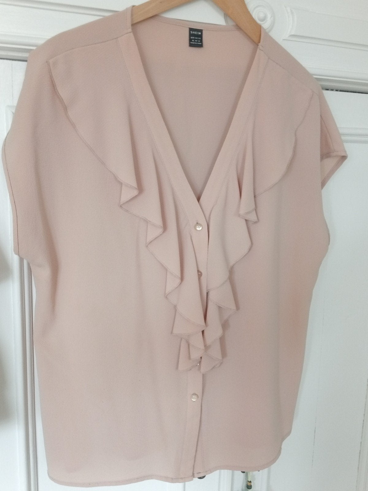 Roze Blouse met Ruches - Maat XL, Maat 46/48 (XL) of groter, Ophalen of Verzenden, Zo goed als nieuw, SHEIN