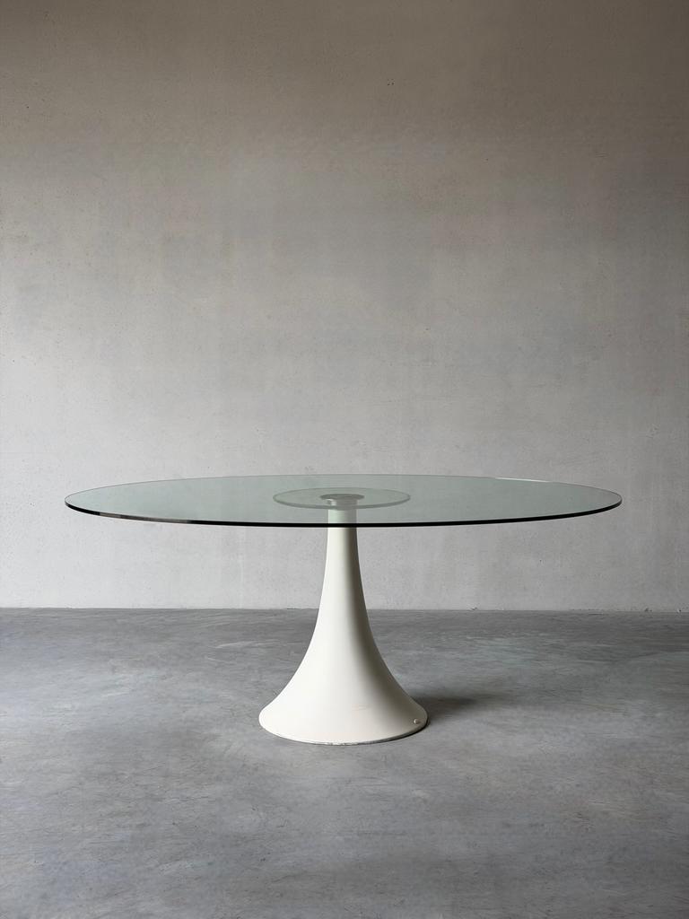 Vintage space age ovale eettafel, Ophalen